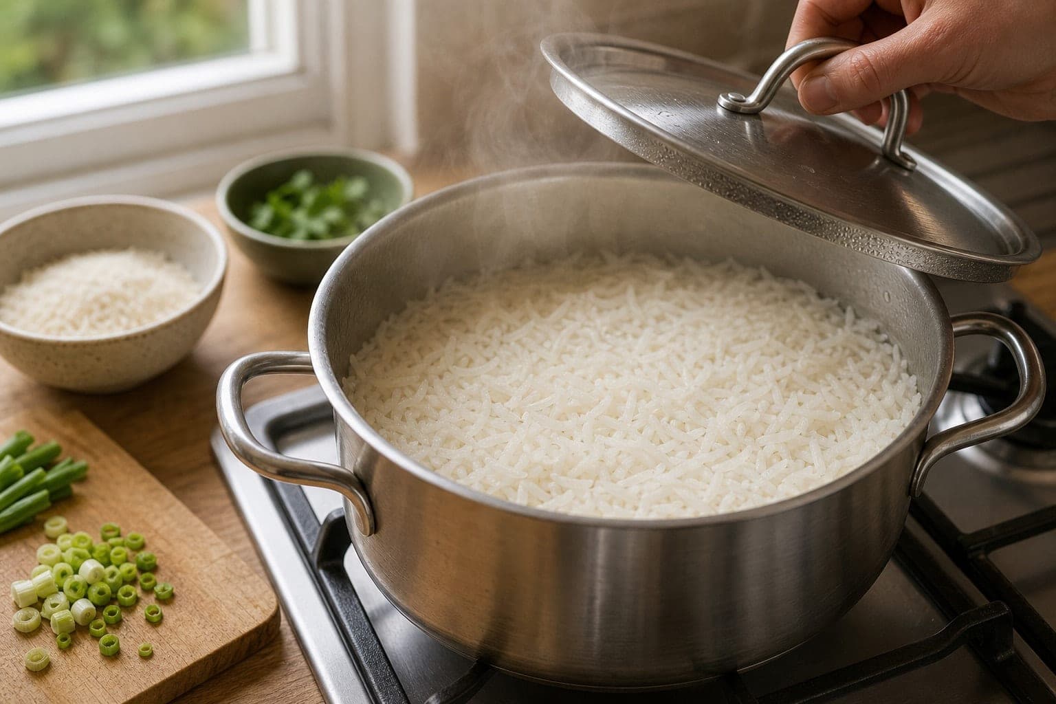 Creamy Coconut Lentil Rice Bowls with Lime cooking step 2: Cook the rice.