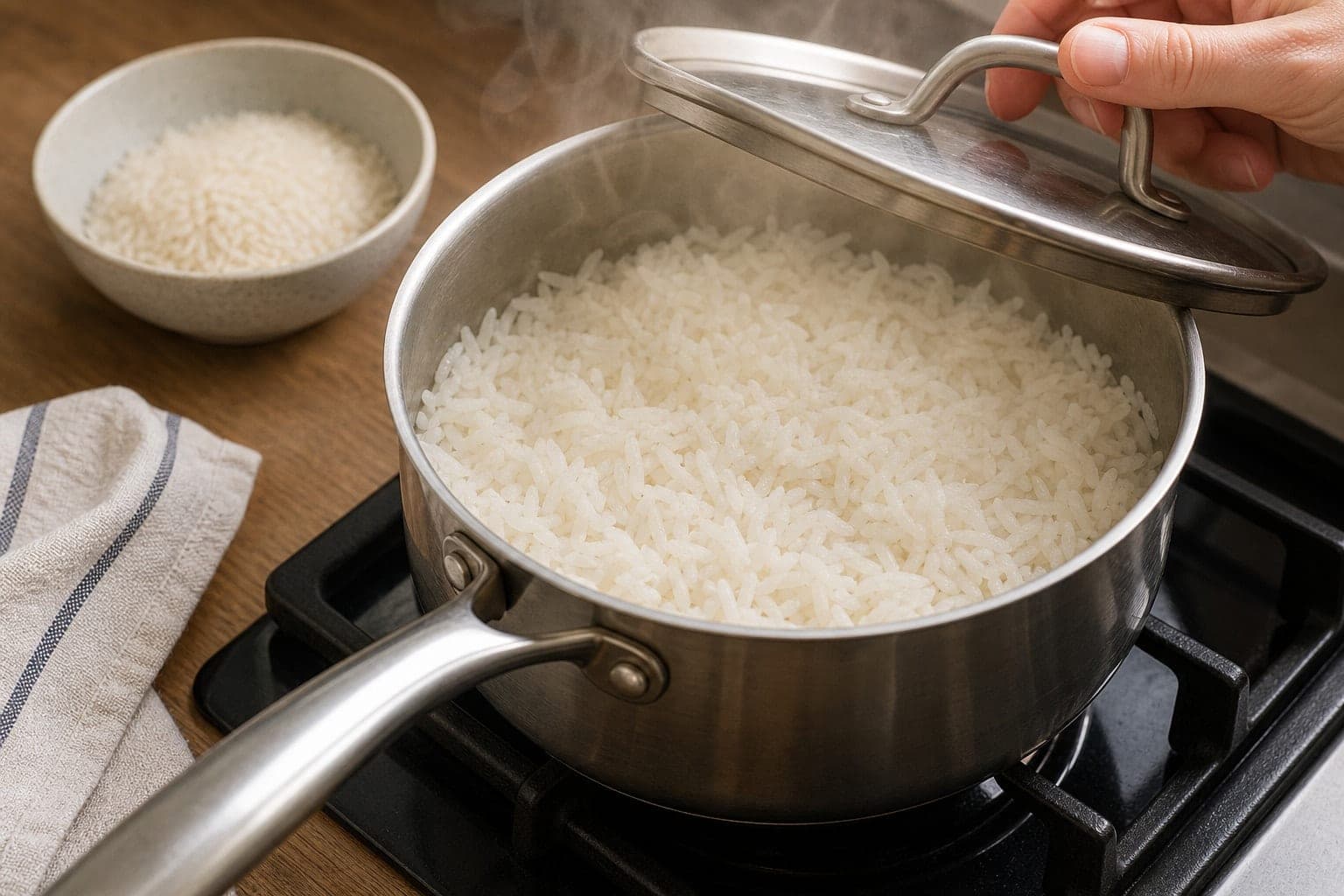 Saucy Ratatouille Butter Bean Rice with Parsley cooking step 2: Cook the rice.