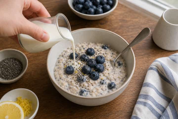 Blueberry Lemon Overnight Oats cooking step 4: Bring it together.
