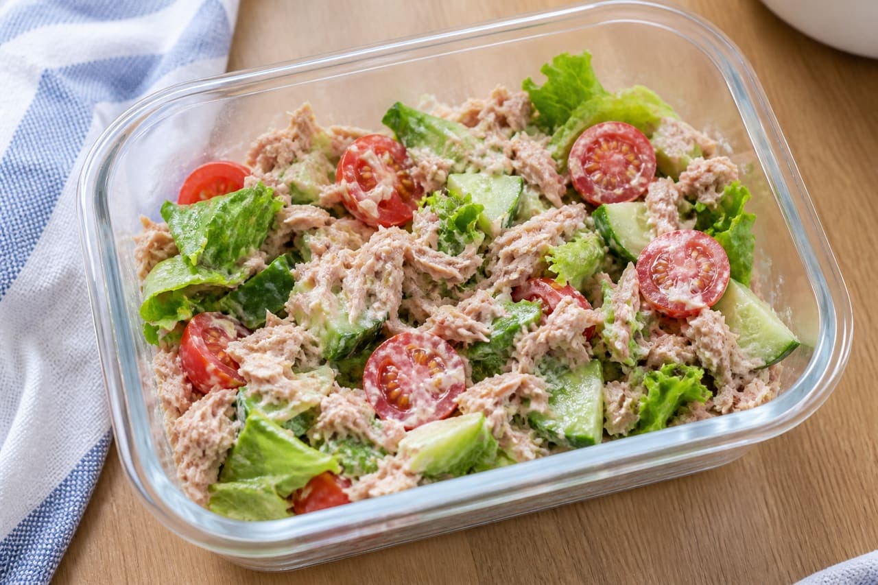 Tuna Mayo Salad Boxes plated and ready to serve.