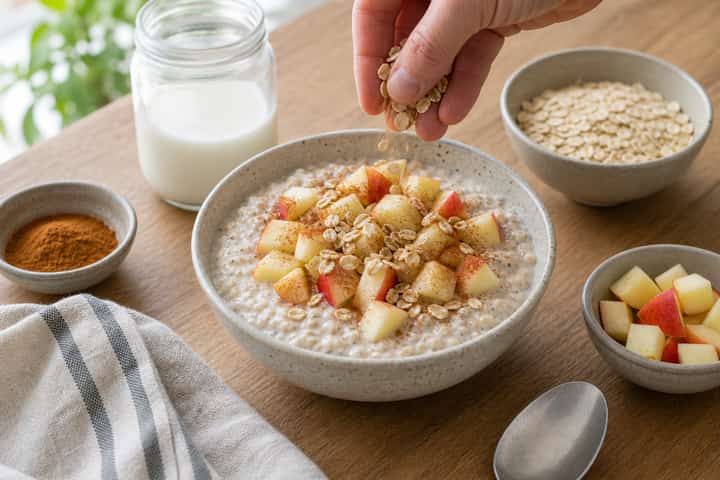 Apple Cinnamon Overnight Oats cooking step 4: Bring it together.