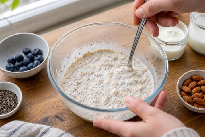 Blueberry Almond Overnight Oats cooking step 2: Start cooking.