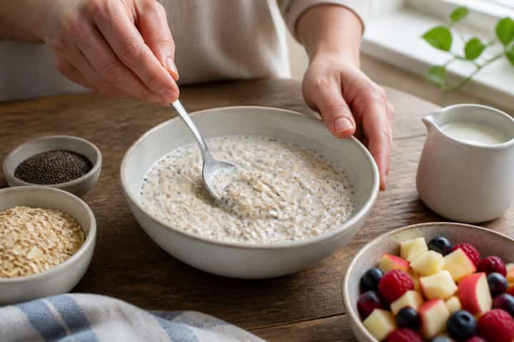 Apple Berry Overnight Oats cooking step 2: Start cooking.