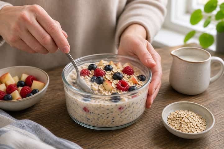 Apple Berry Overnight Oats cooking step 4: Bring it together.