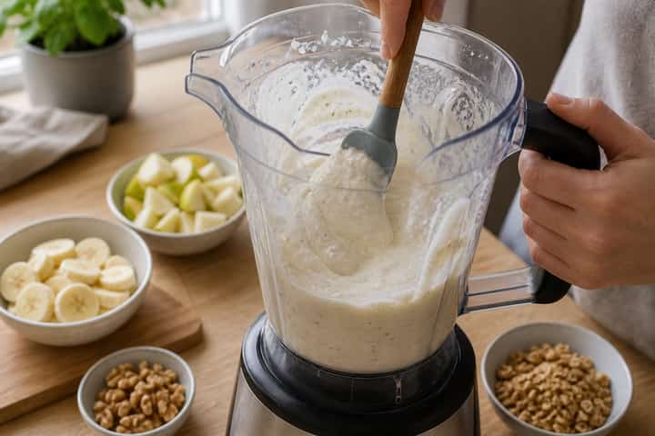 Pear Walnut Smoothie Bowls cooking step 2: Start cooking.