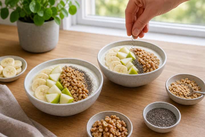 Pear Walnut Smoothie Bowls cooking step 4: Bring it together.