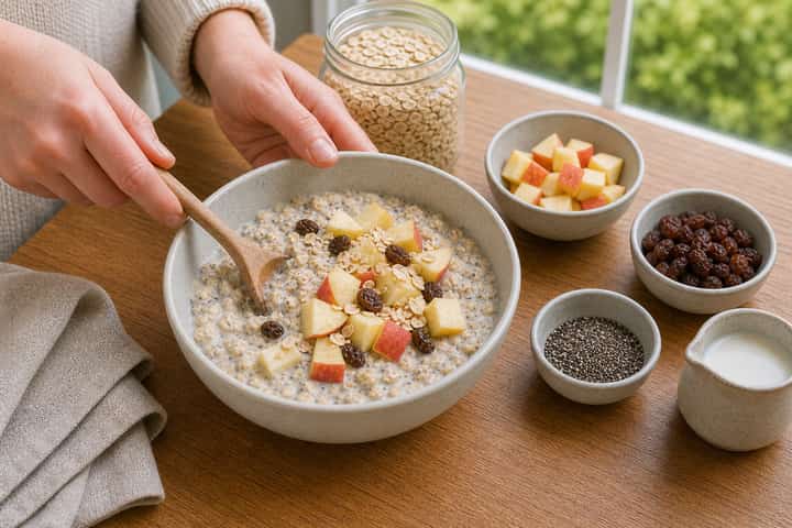 Apple Raisin Overnight Oats cooking step 4: Bring it together.