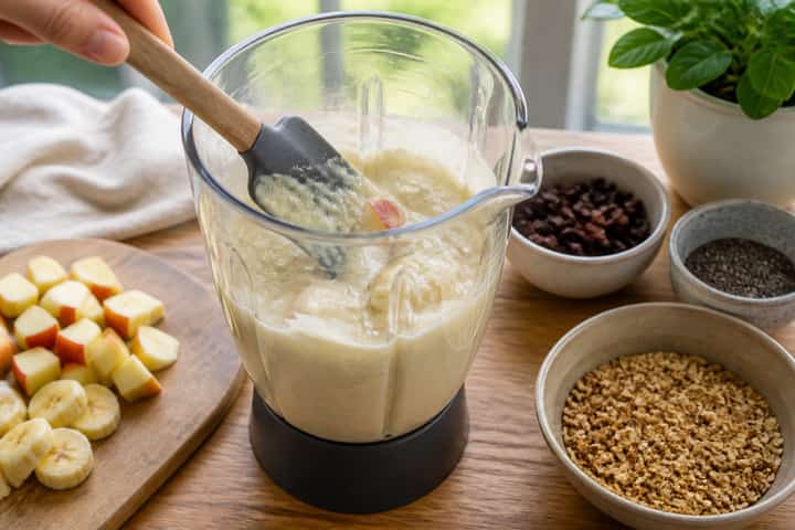 Apple Raisin Smoothie Bowls cooking step 2: Start cooking.