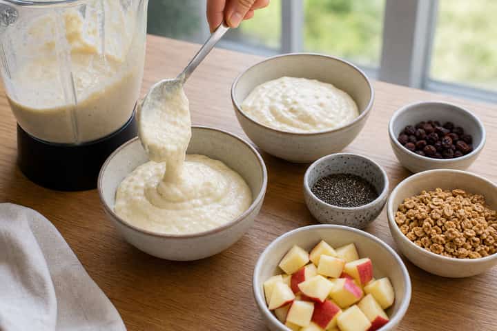 Apple Raisin Smoothie Bowls cooking step 3: Build the flavour.