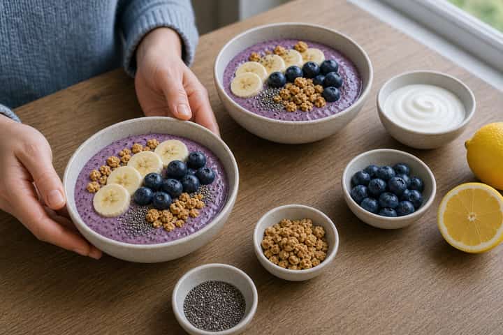 Blueberry Lemon Smoothie Bowls cooking step 4: Bring it together.