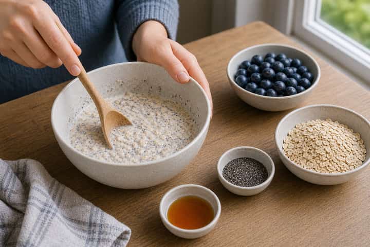 Blueberry Maple Overnight Oats cooking step 2: Start cooking.
