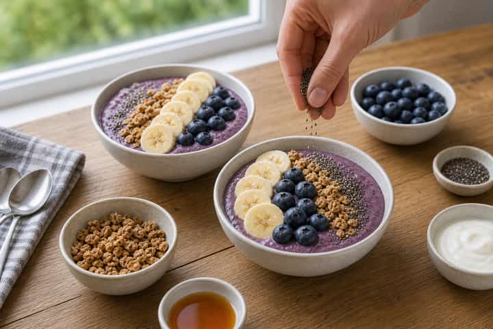 Blueberry Maple Smoothie Bowls cooking step 4: Bring it together.