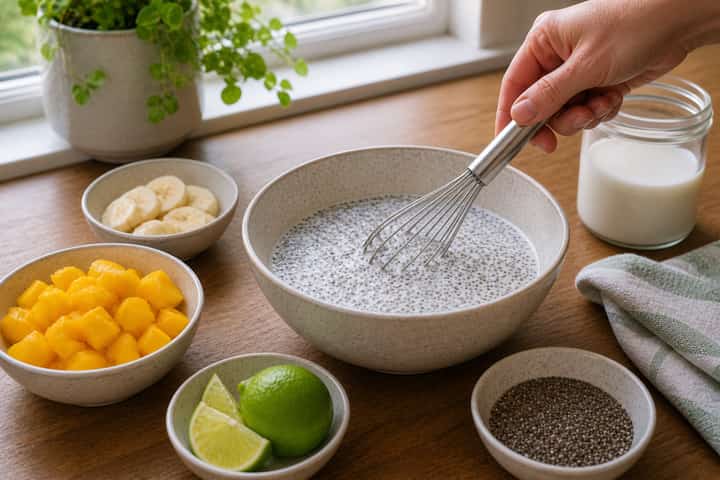Coconut Mango Chia Pots cooking step 2: Start cooking.