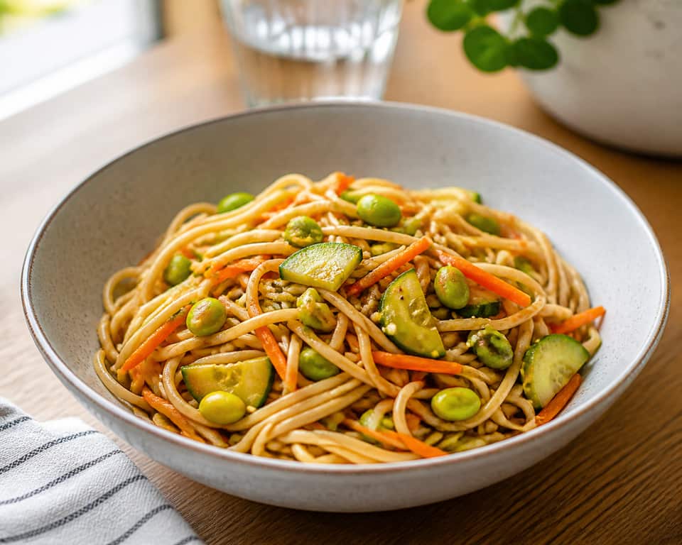 Veggie Noodle Lunch Boxes plated and ready to serve.