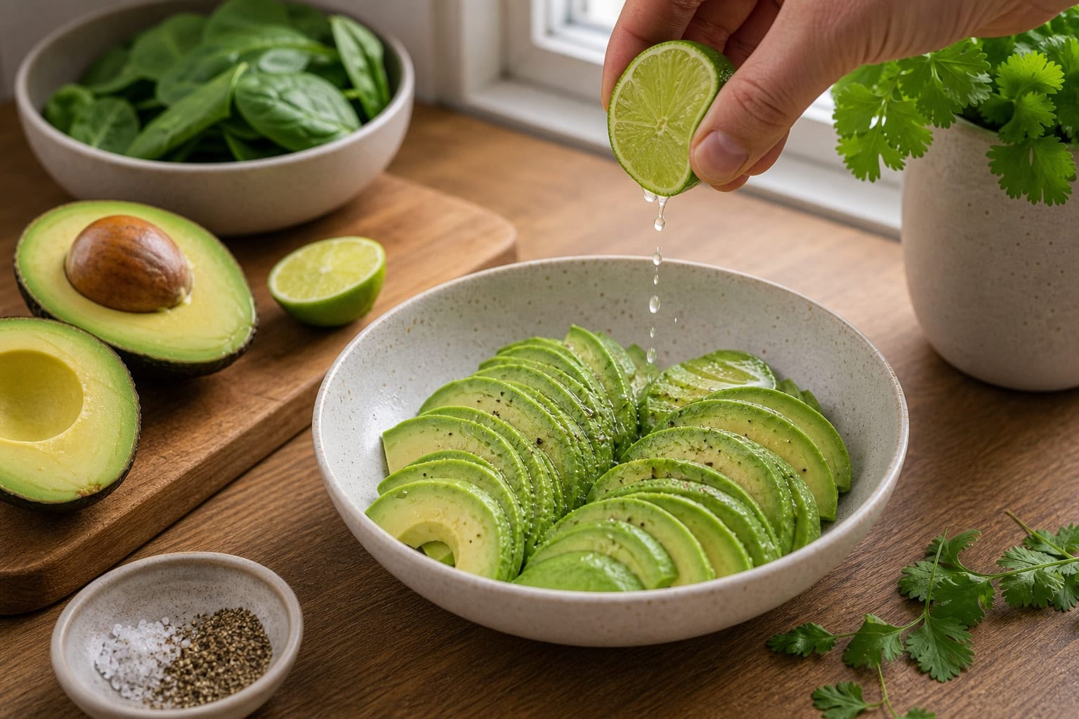 Black Bean Avocado Breakfast Toasts cooking step 4: Slice the avocado.