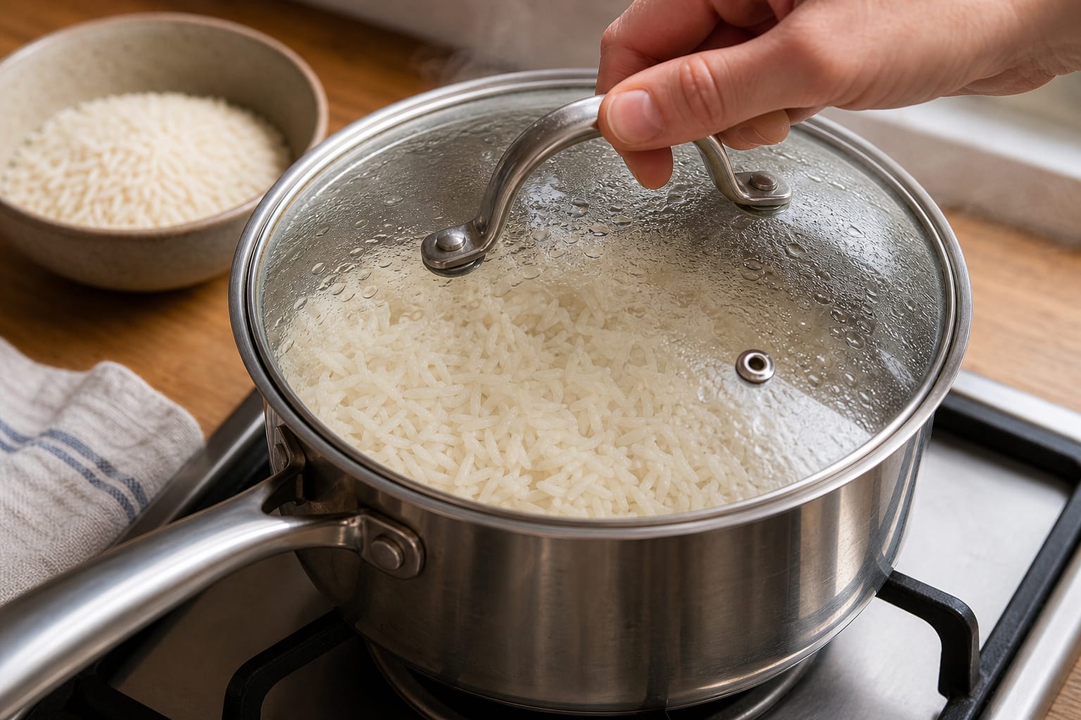 Red Lentil Squash Dal Rice cooking step 2: Cook the rice.