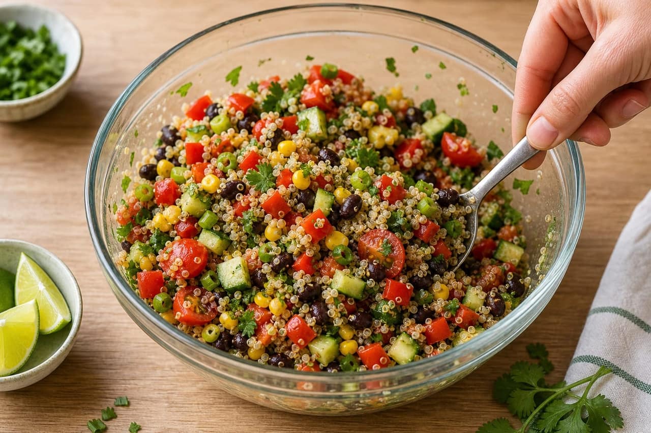 Crunchy Black Bean Quinoa Salad Boxes with Lime cooking step 5: Toss the boxes.