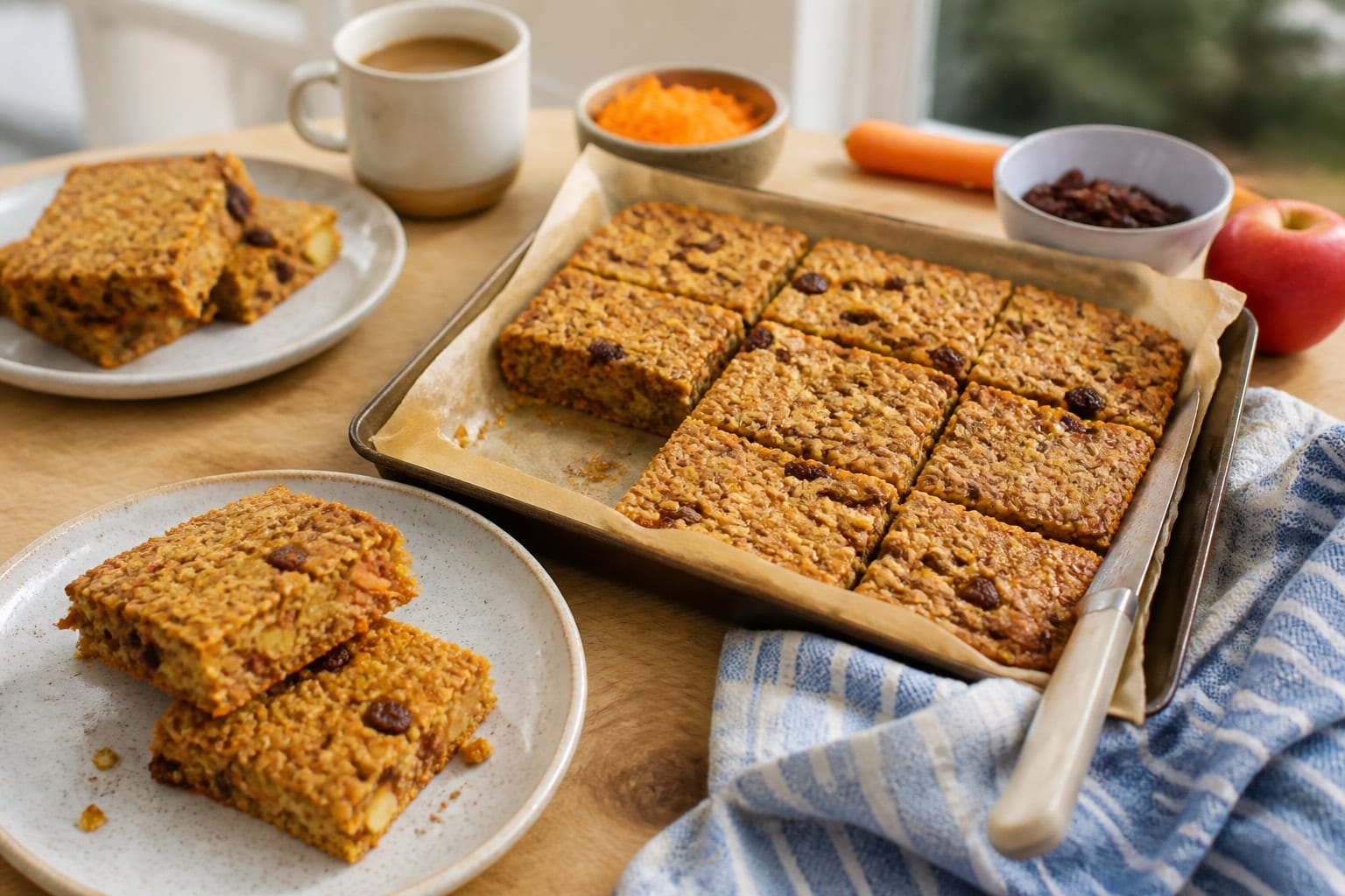 Carrot Apple Oat Breakfast Slices cooking step 5: Cool, slice and serve.