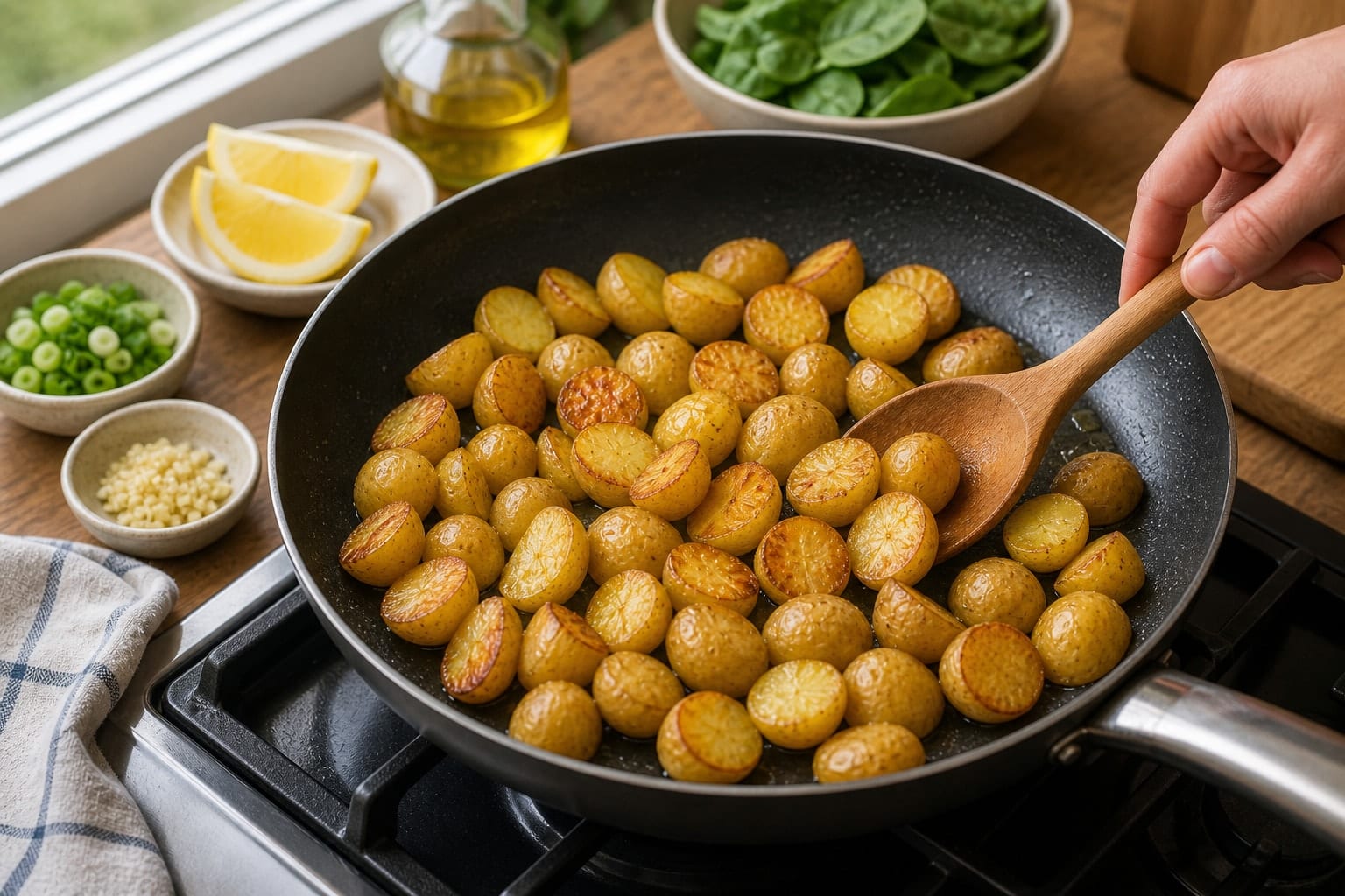 Crispy Mushroom Pepper Breakfast Hash cooking step 3: Crisp the potatoes.