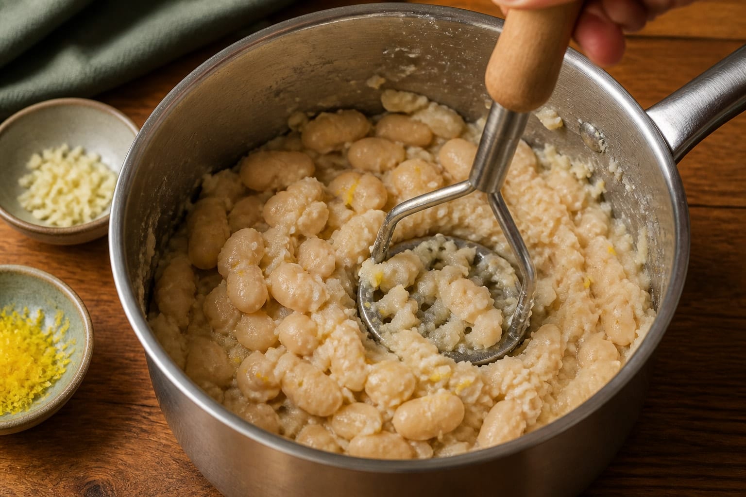 Mushroom Butter Bean Mash Bowls cooking step 4: Make the butter bean mash.