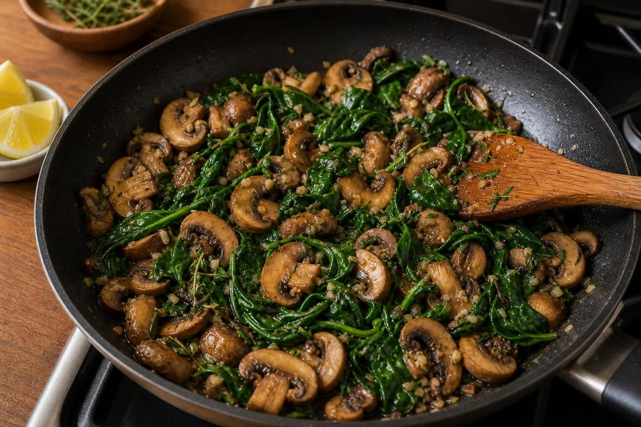 Mushroom Butter Bean Mash Bowls cooking step 5: Finish the mushrooms.