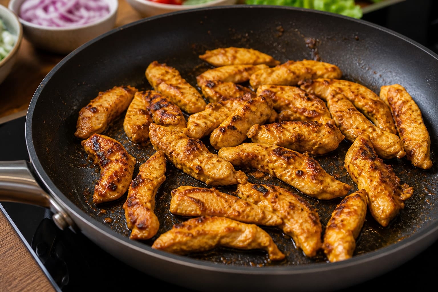 Chicken Tikka Flatbreads with Cucumber Mint Yoghurt cooking step 4: Cook the chicken.