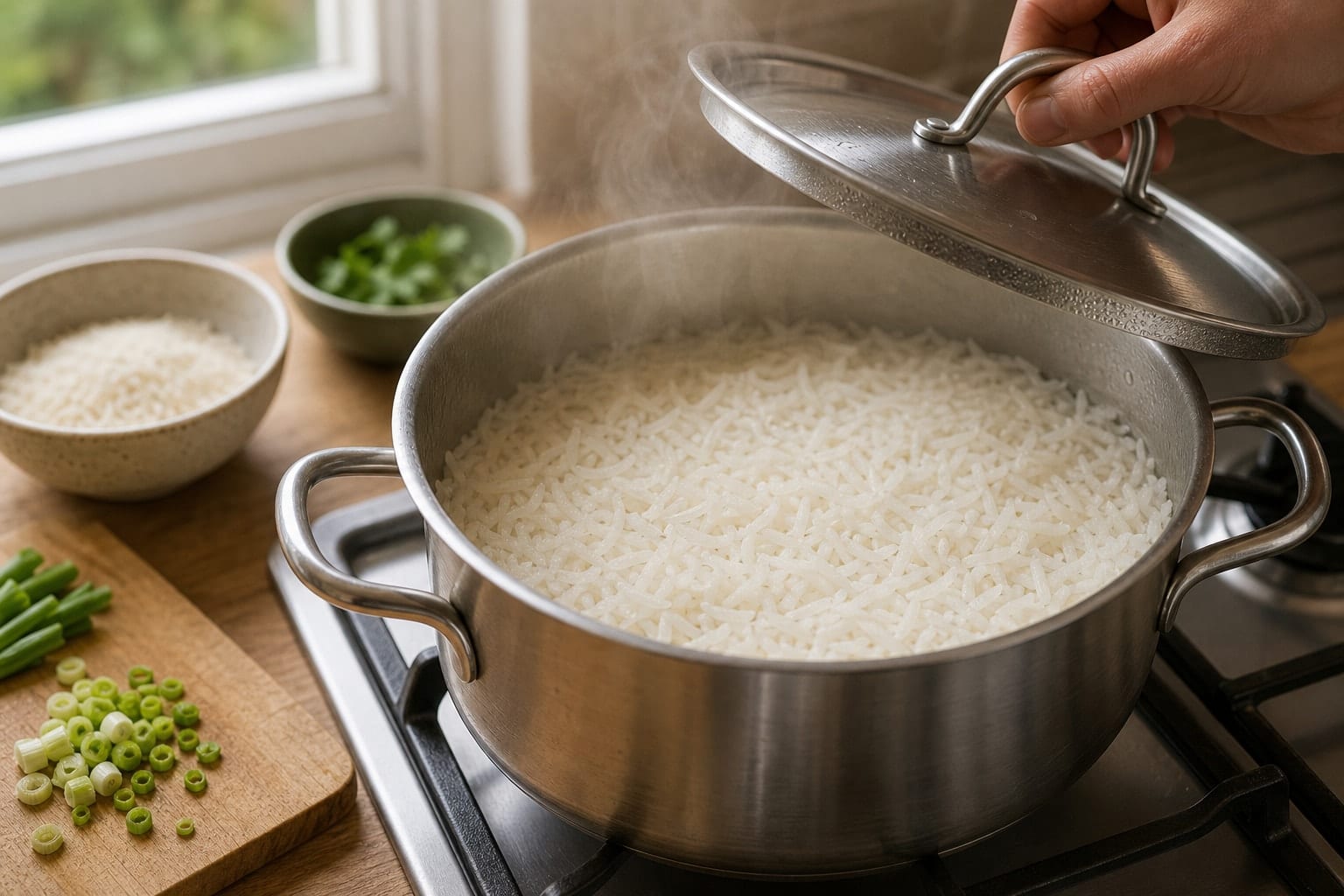 Creamy Coconut Lentil Rice Bowls with Lime cooking step 2: Cook the rice.