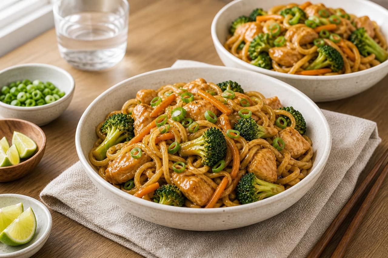 Honey Soy Chicken Noodles with Broccoli and Lime cooking step 7: Toss and serve.