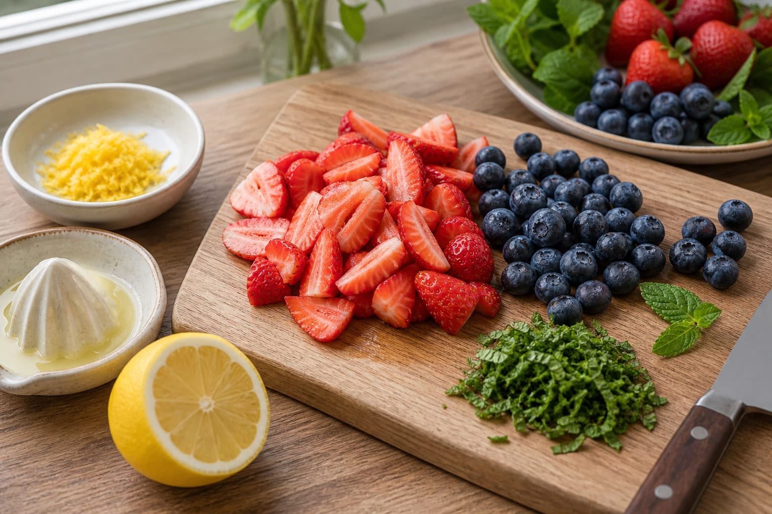 Lemon Ricotta Berry Breakfast Toasts with Pumpkin Seeds cooking step 1: Prepare the berries.