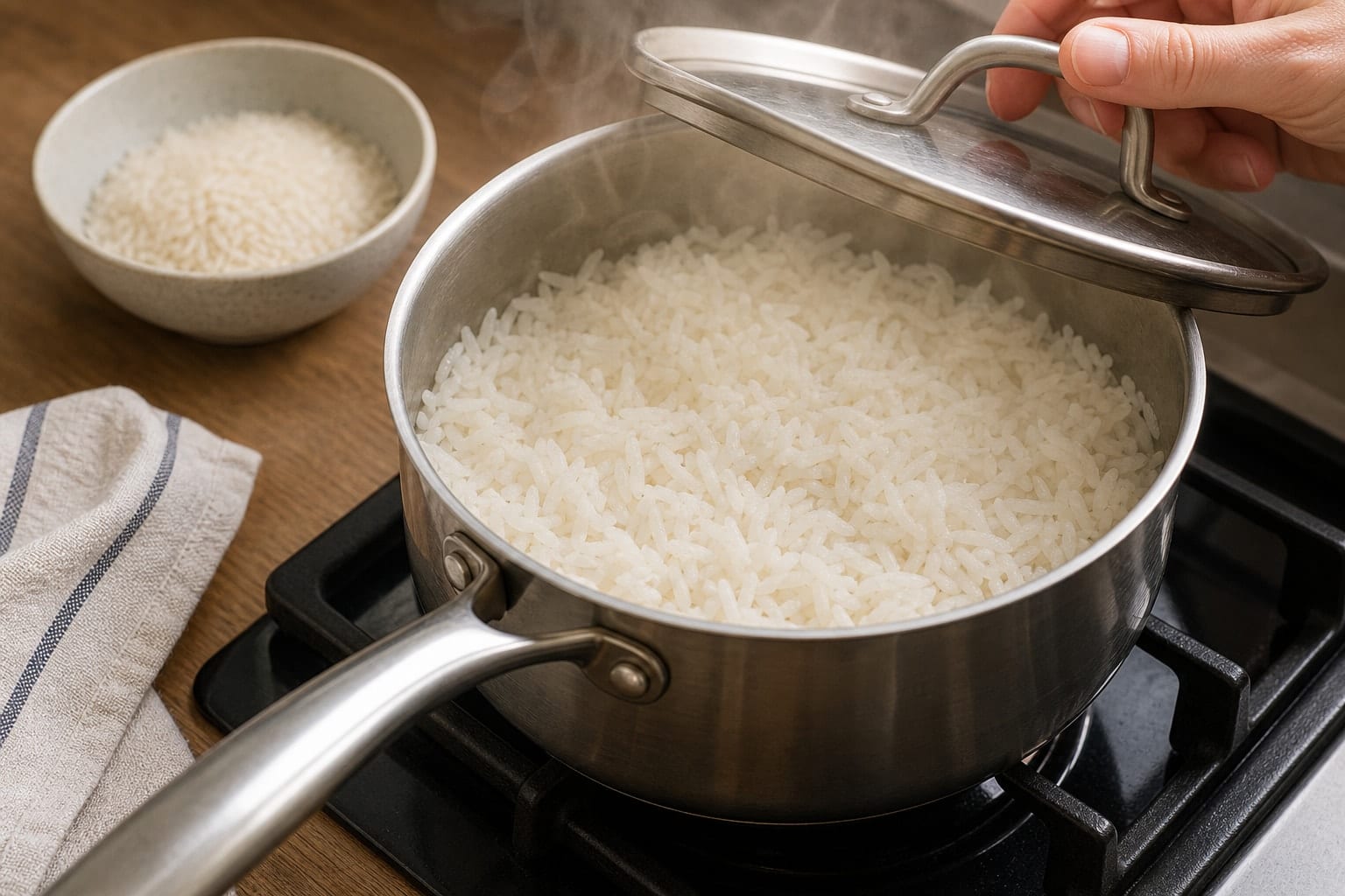 Saucy Ratatouille Butter Bean Rice with Parsley cooking step 2: Cook the rice.