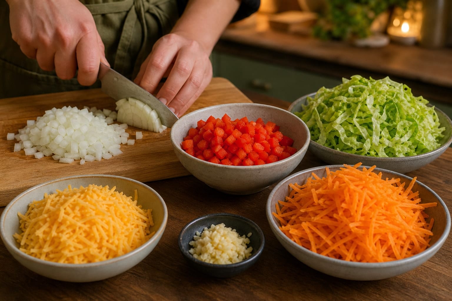 Smoky Beef Tomato Jackets with Lettuce Crunch cooking step 2: Prepare the vegetables.