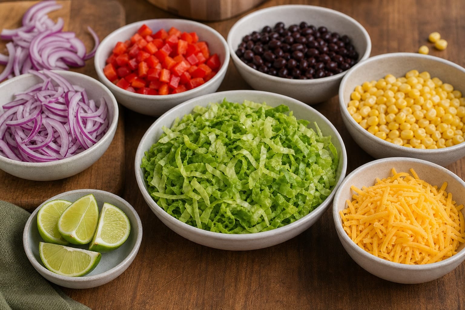 Beef Bean Pasta Skillet with Cheddar and Lime cooking step 1: Prepare the skillet ingredients.