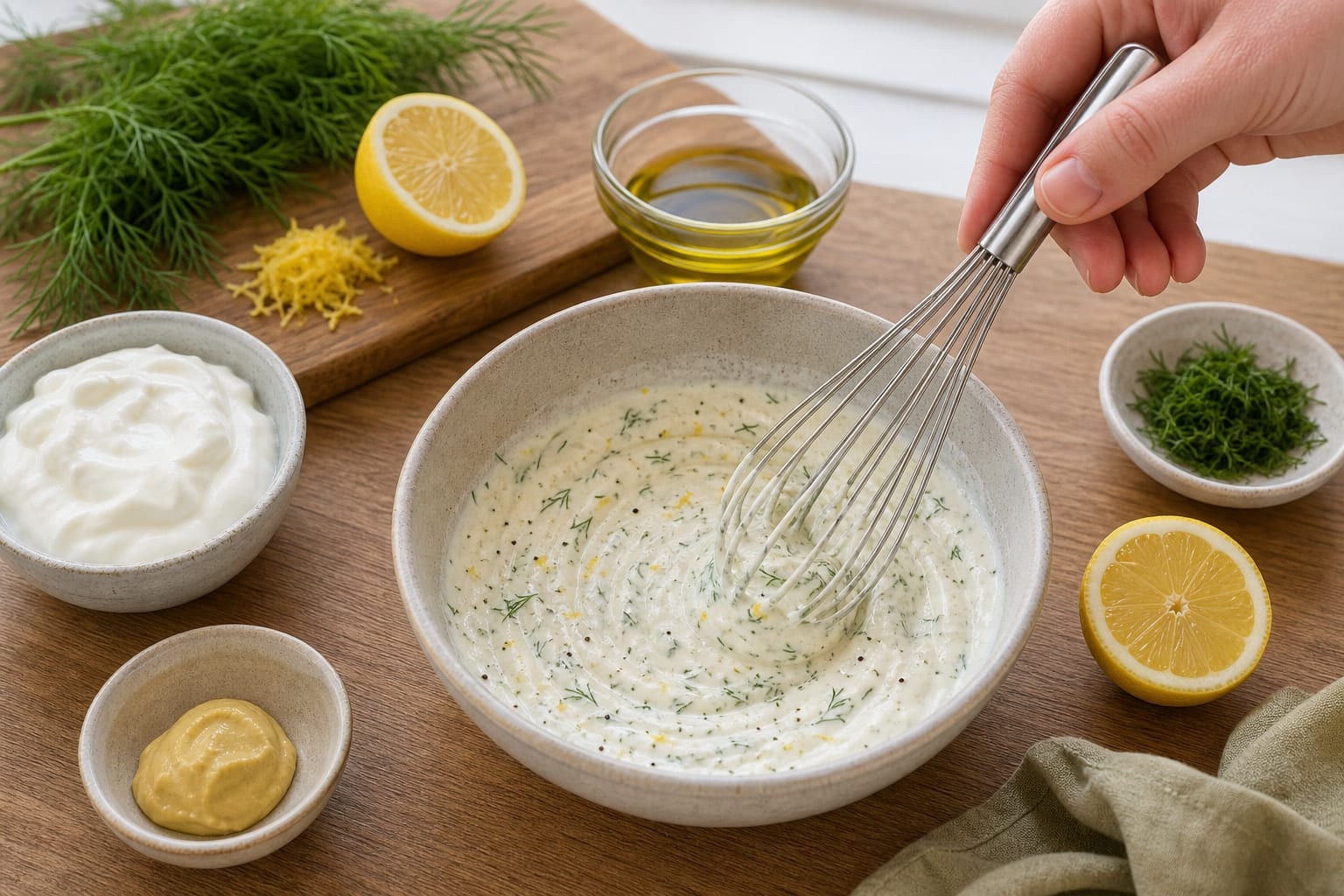 Tuna Cannellini Dill Pasta Boxes with Lemon Yoghurt cooking step 3: Mix the lemon yoghurt.