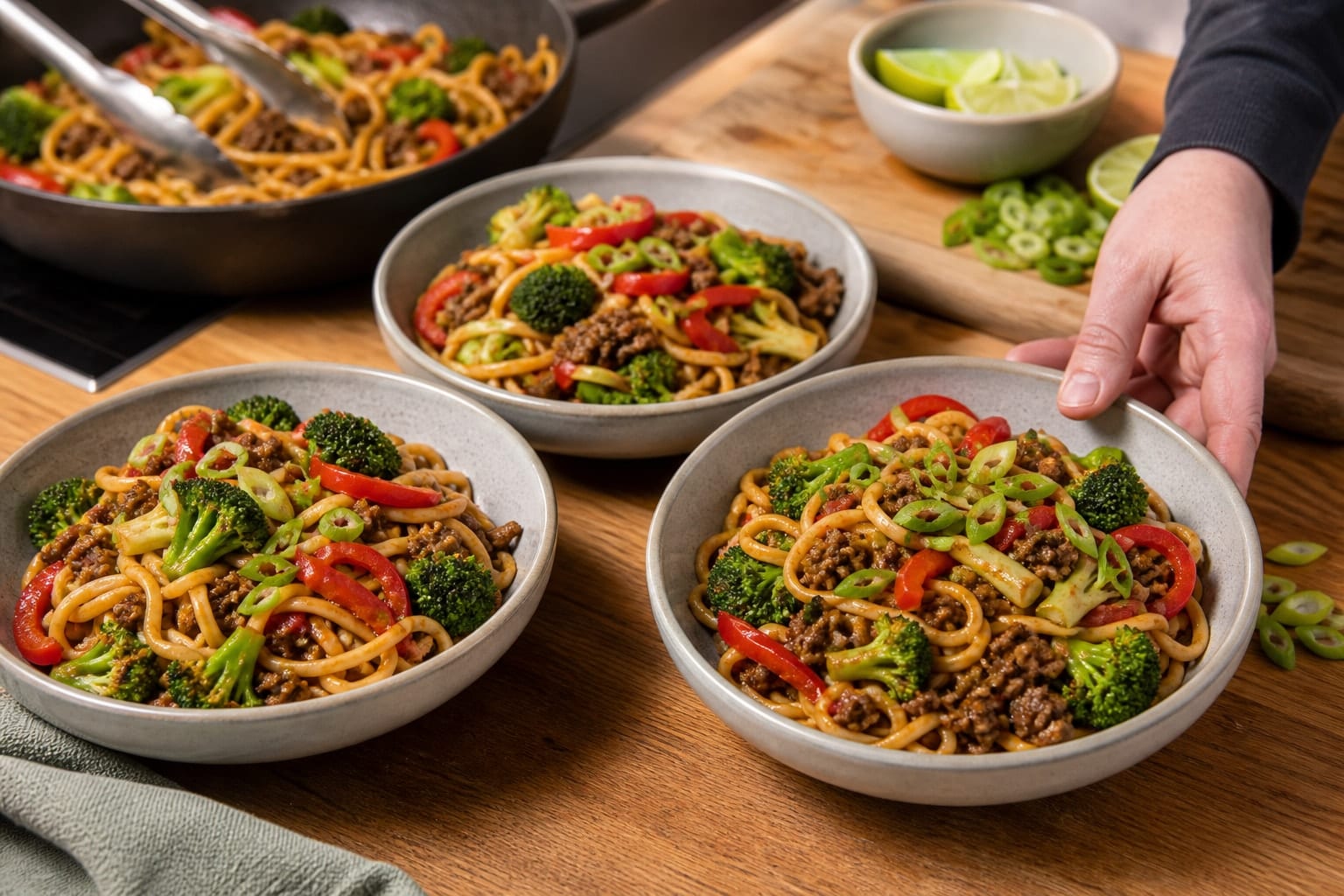 Beef Broccoli Ginger Noodles with Soy Lime cooking step 6: Toss and serve.