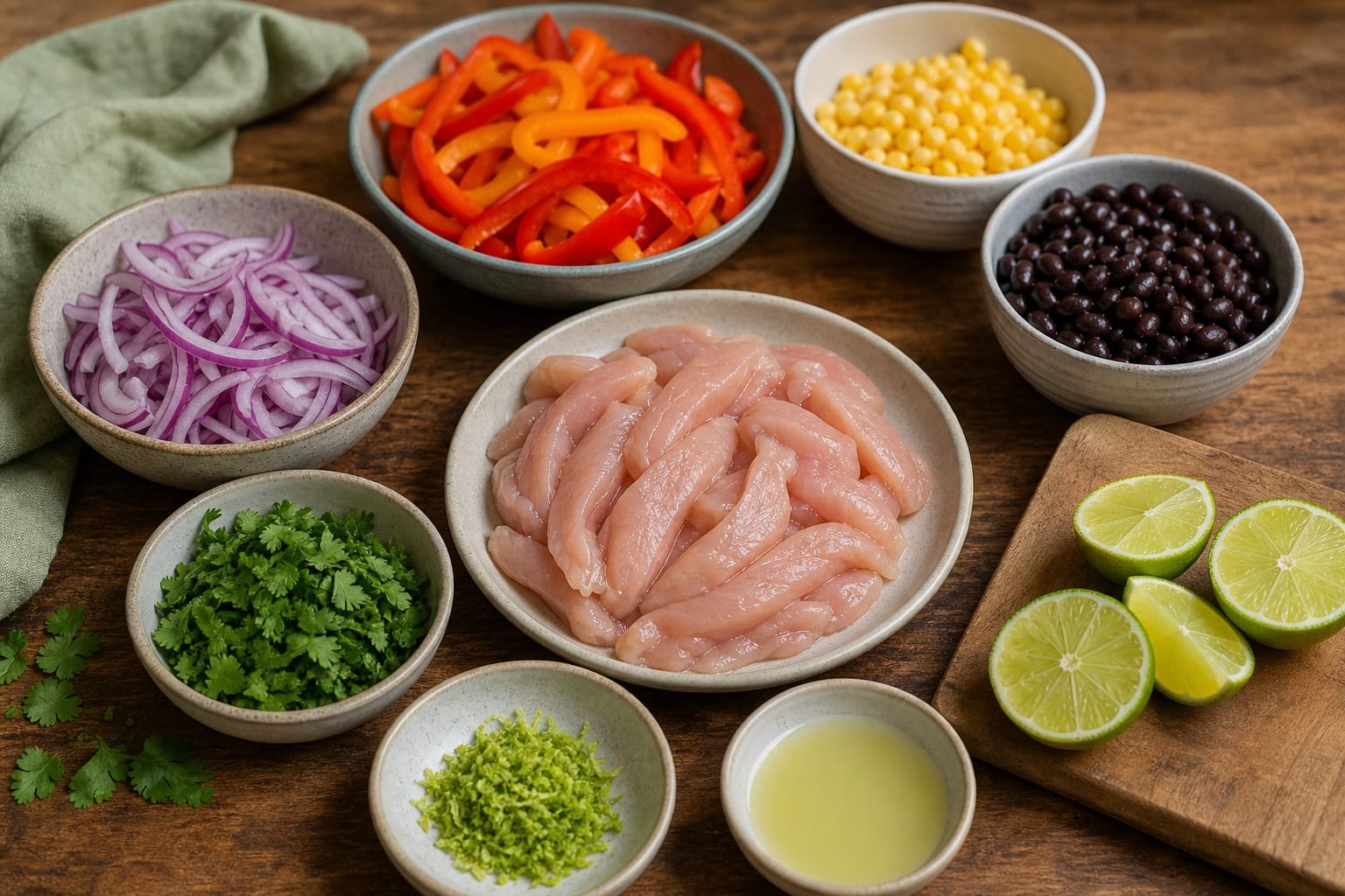 Chicken Pepper Fajita Rice with Lime and Yoghurt cooking step 1: Prepare the pan.