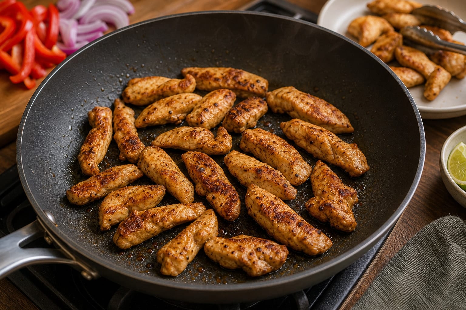 Chicken Pepper Fajita Rice with Lime and Yoghurt cooking step 3: Sear the chicken.