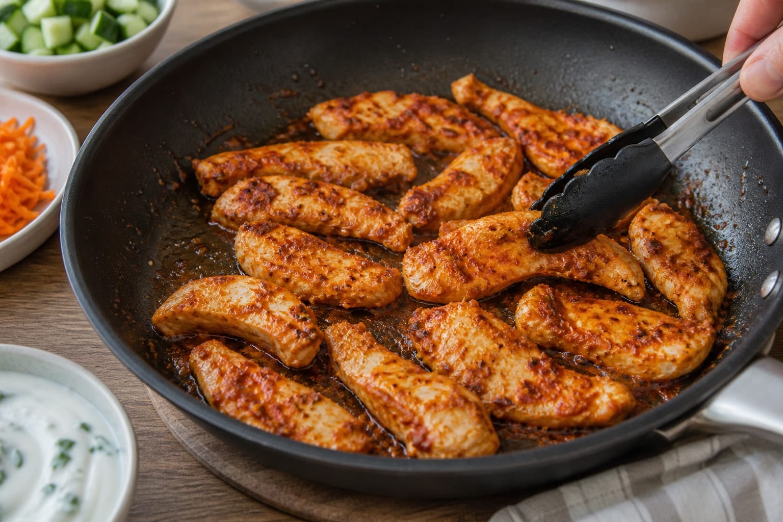 Harissa Chicken Carrot Couscous Boxes with Mint Yoghurt cooking step 4: Cook the chicken.