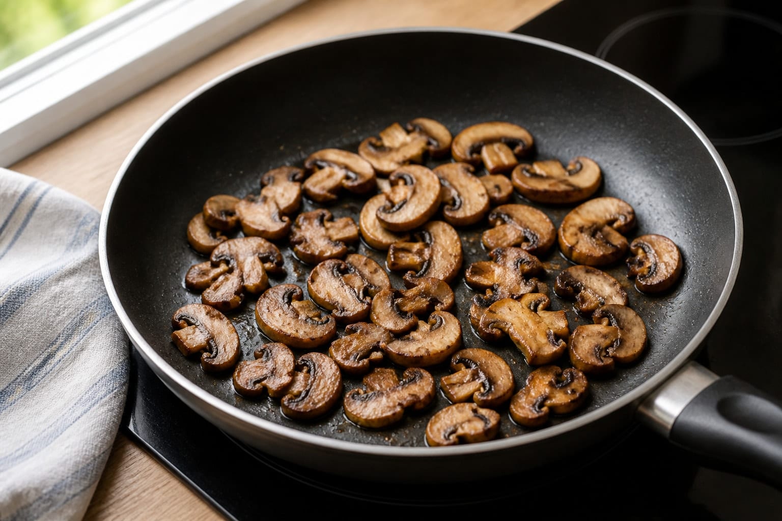 Golden Mushroom Spinach Breakfast Quesadillas with Cheddar cooking step 2: Cook the mushrooms.