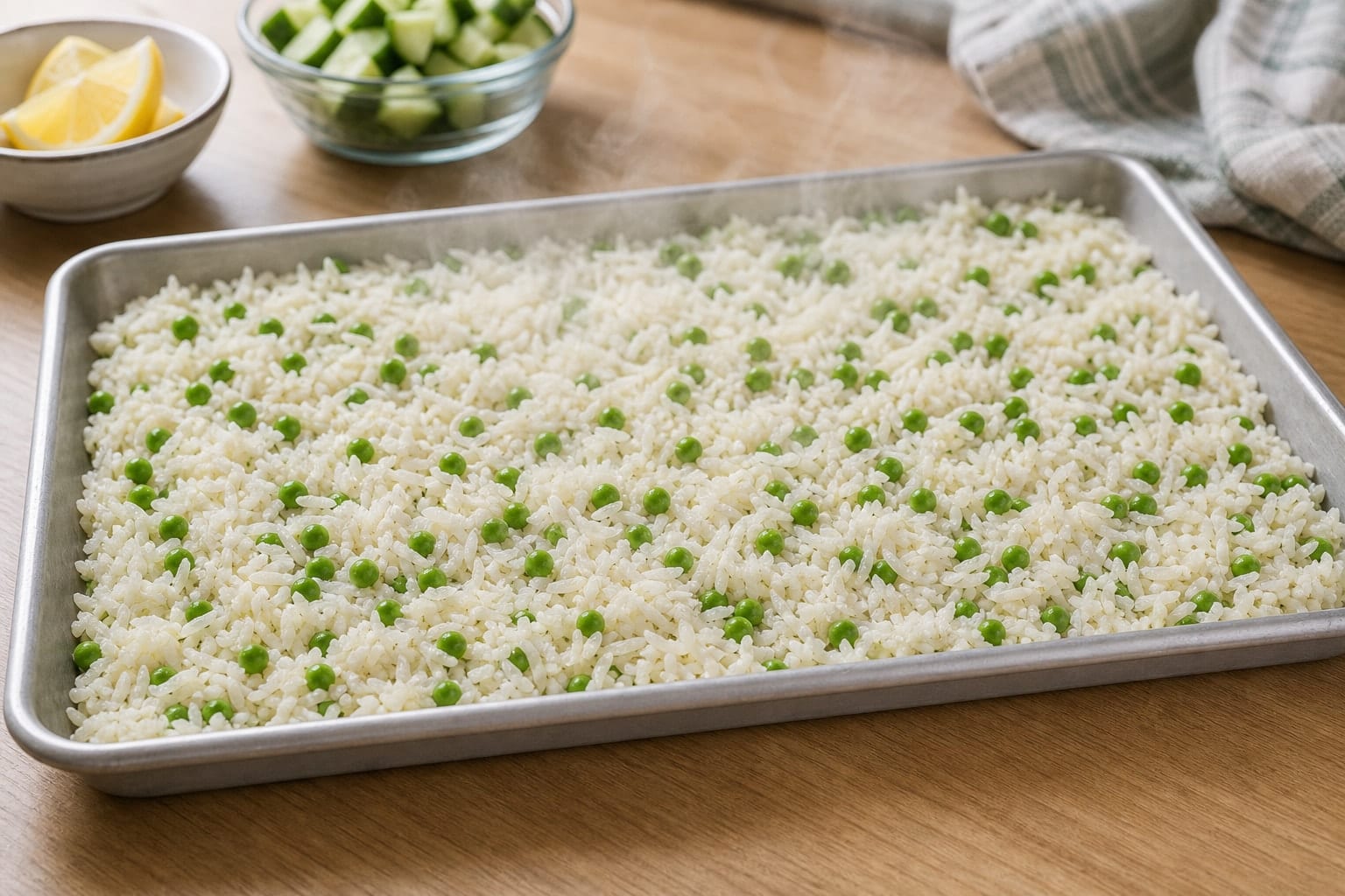 Tuna Cucumber Rice Salad Boxes with Dill and Lemon cooking step 3: Cool the rice.