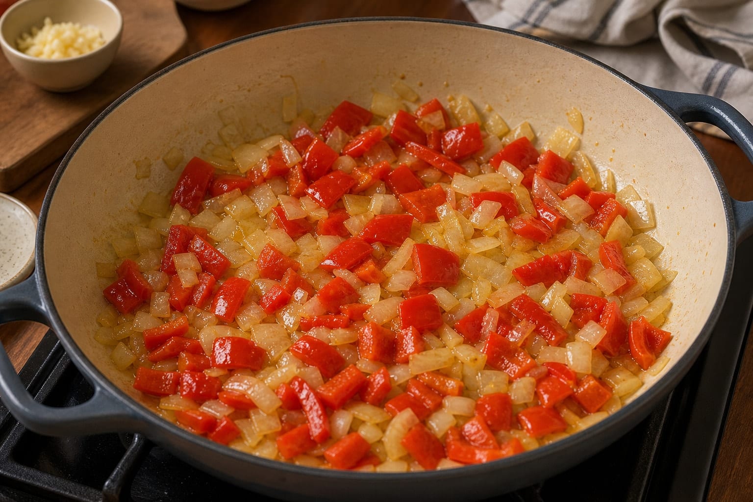 Cod Butter Bean Stew with Lemon Parsley cooking step 2: Soften the vegetables.