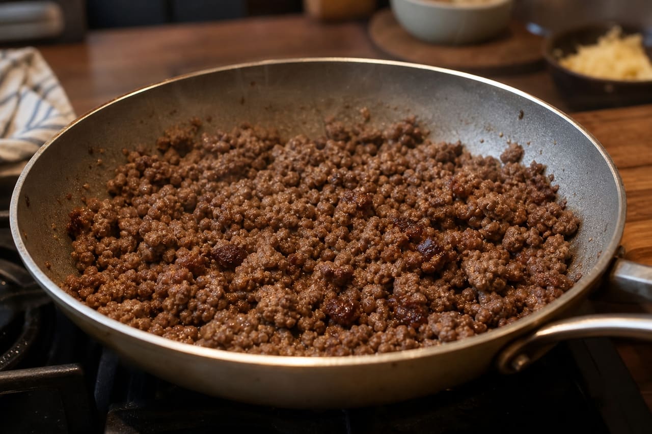 Fragrant Lamb Aubergine Bulgur Pilaf with Minted Yoghurt cooking step 3: Brown the lamb.
