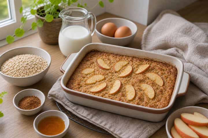 Apple Cinnamon Baked Oats cooking step 5: Finish the dish.
