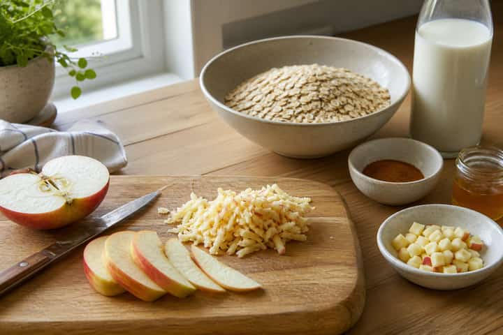 Apple Cinnamon Porridge cooking step 1: Get prepped.