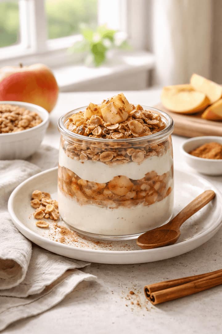 Fruit, yoghurt and granola breakfast bowl.
