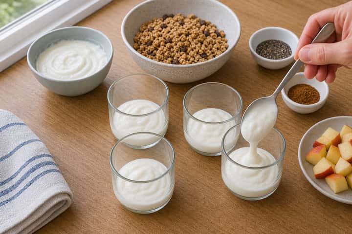 Apple Cinnamon Yogurt Pots cooking step 2: Start cooking.
