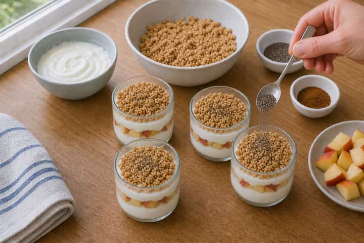 Apple Cinnamon Yogurt Pots cooking step 4: Bring it together.