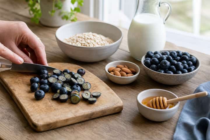Blueberry Almond Porridge cooking step 1: Get prepped.