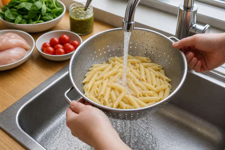 Chicken Pesto Pasta Salad cooking step 1: Get prepped.