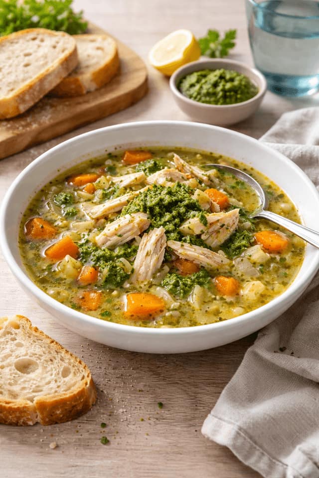 Vegetable-led lunch pot with a savoury topping.