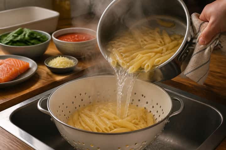 Salmon Ginger Pasta Bake cooking step 2: Start cooking.